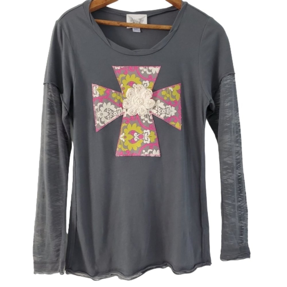 Rebel Rose | Long Sleeve Printed CrossTop